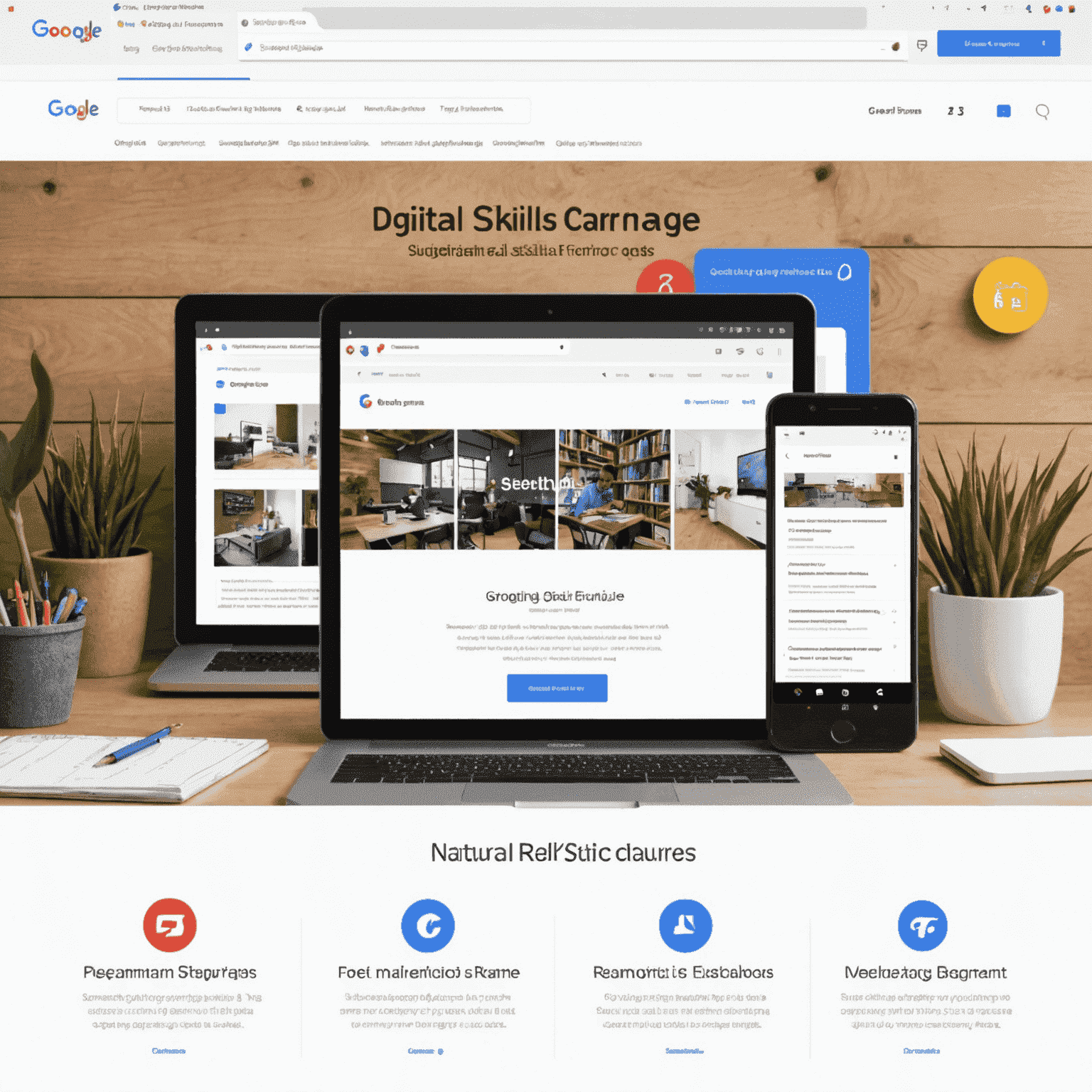 Google Digital Garage homepage highlighting free digital skills courses